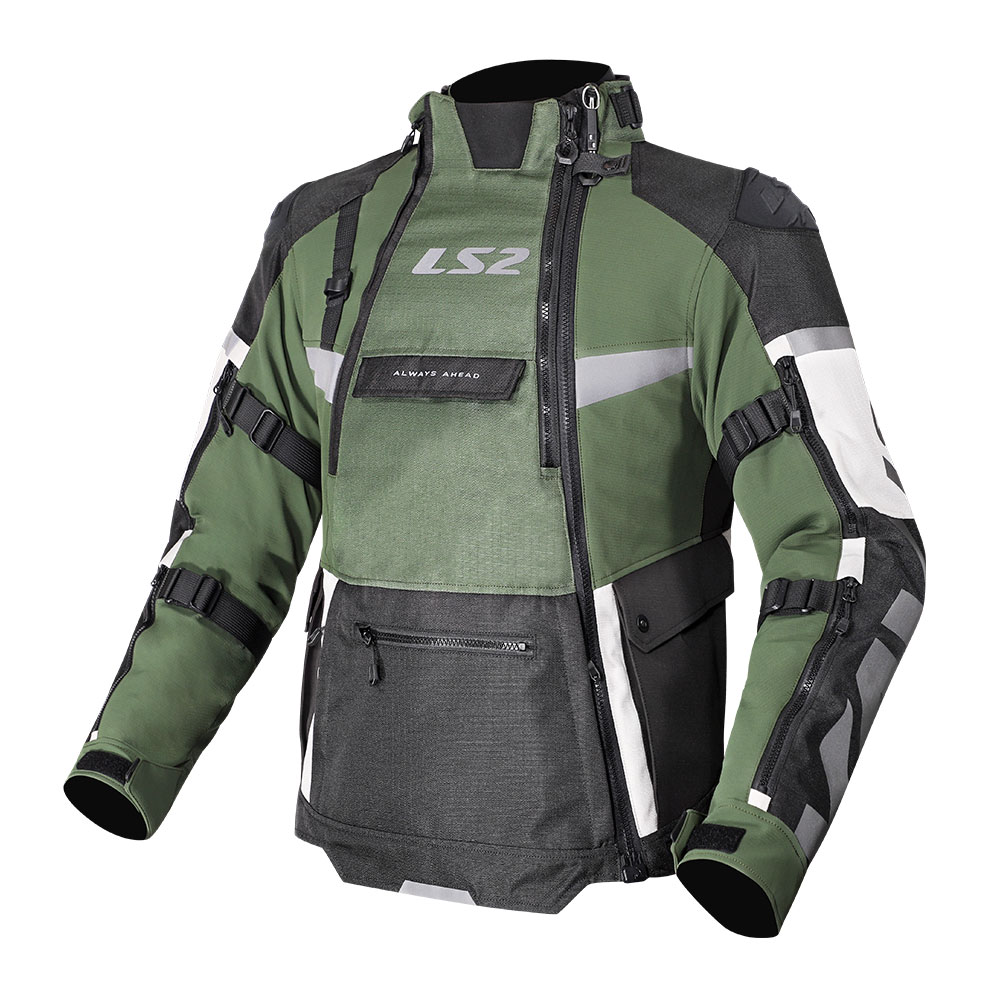 LS2 X MASTER MAN JACKET BLACK GREEN GREY